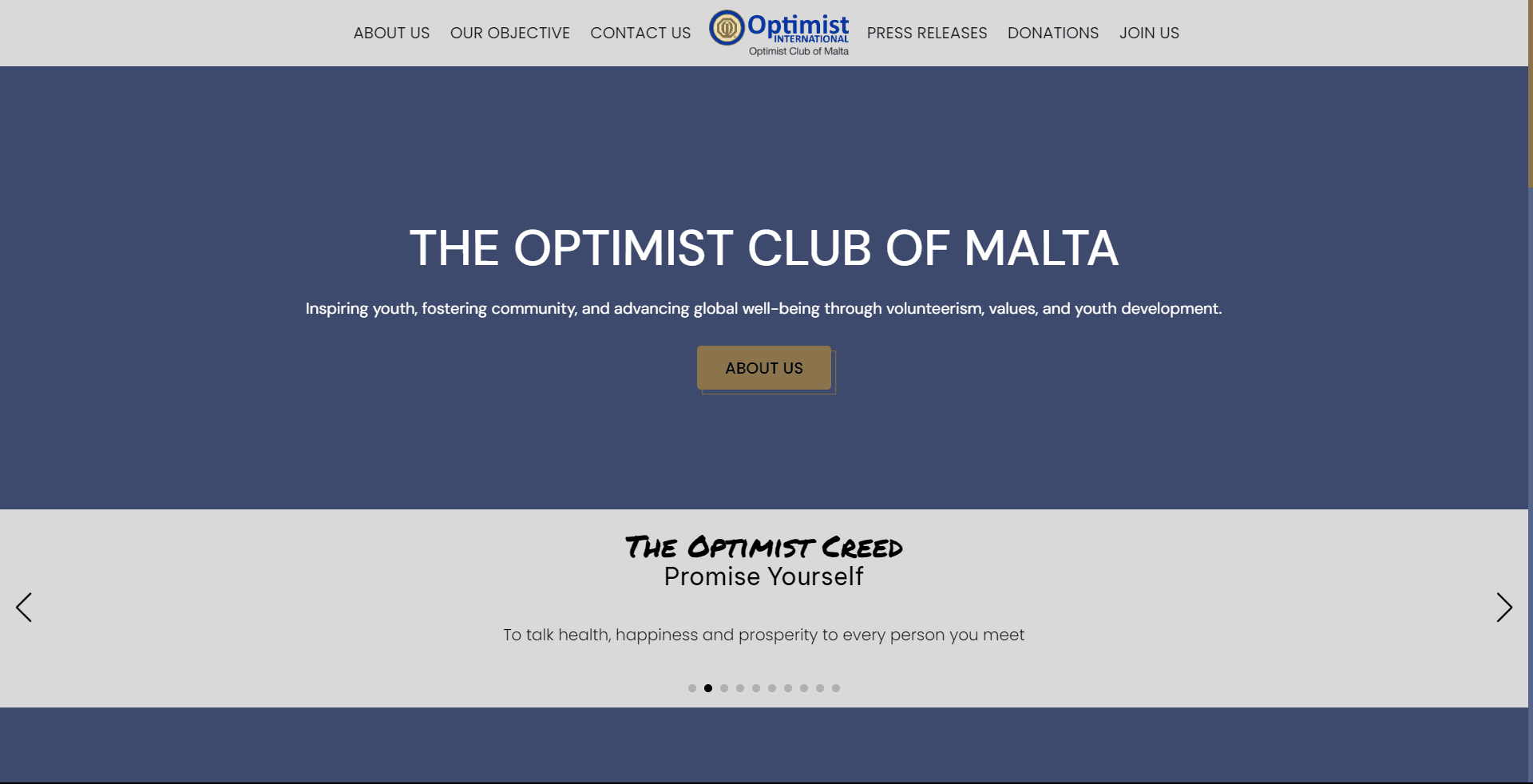 Optimist Club of Malta - Slide 1