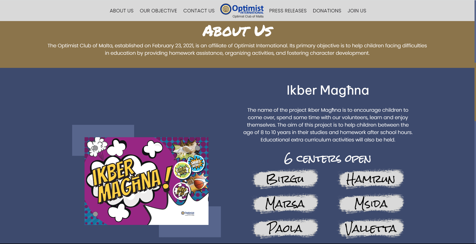 Optimist Club of Malta - Slide 2